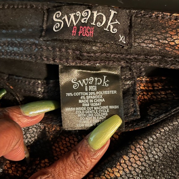 SWANK Jeans Swank Posh Leopard Faux Leather Pants Xl Poshmark